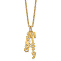 SS/Rhodium-plated Brushed Vertical 2 Name Charm Necklace