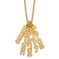 SS/Rhodium-plated Brushed Vertical 5 Name Charm Necklace