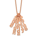 SS/Rose-plated Brushed Vertical 5 Name Charm Necklace