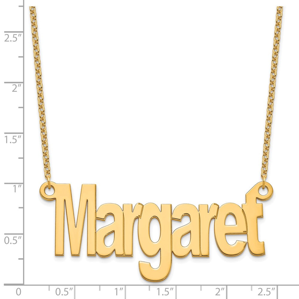 Sterling Silver/Gold-plated Large Name Plate Necklace