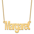 Sterling Silver/Gold-plated Large Name Plate Necklace