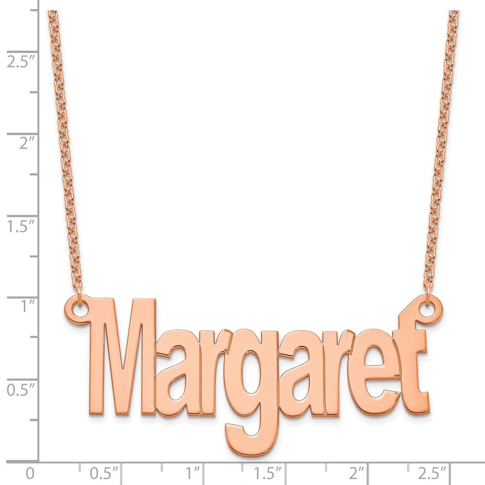 Sterling Silver/Rose-plated Large Name Plate Necklace