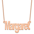Sterling Silver/Rose-plated Large Name Plate Necklace