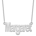 Sterling Silver/Rhodium-plated Large Name Plate Necklace