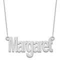 10k White Gold Large Name Plate Necklace
