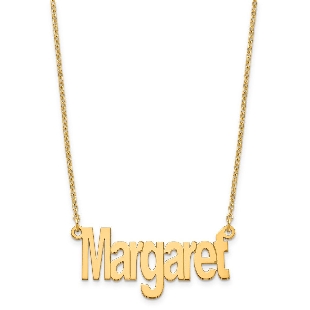 Sterling Silver/Gold-plated Small Name Plate Necklace
