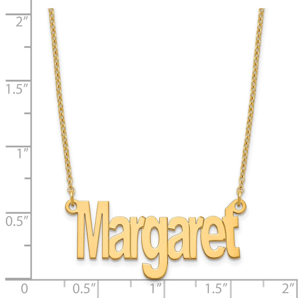 Sterling Silver/Gold-plated Small Name Plate Necklace