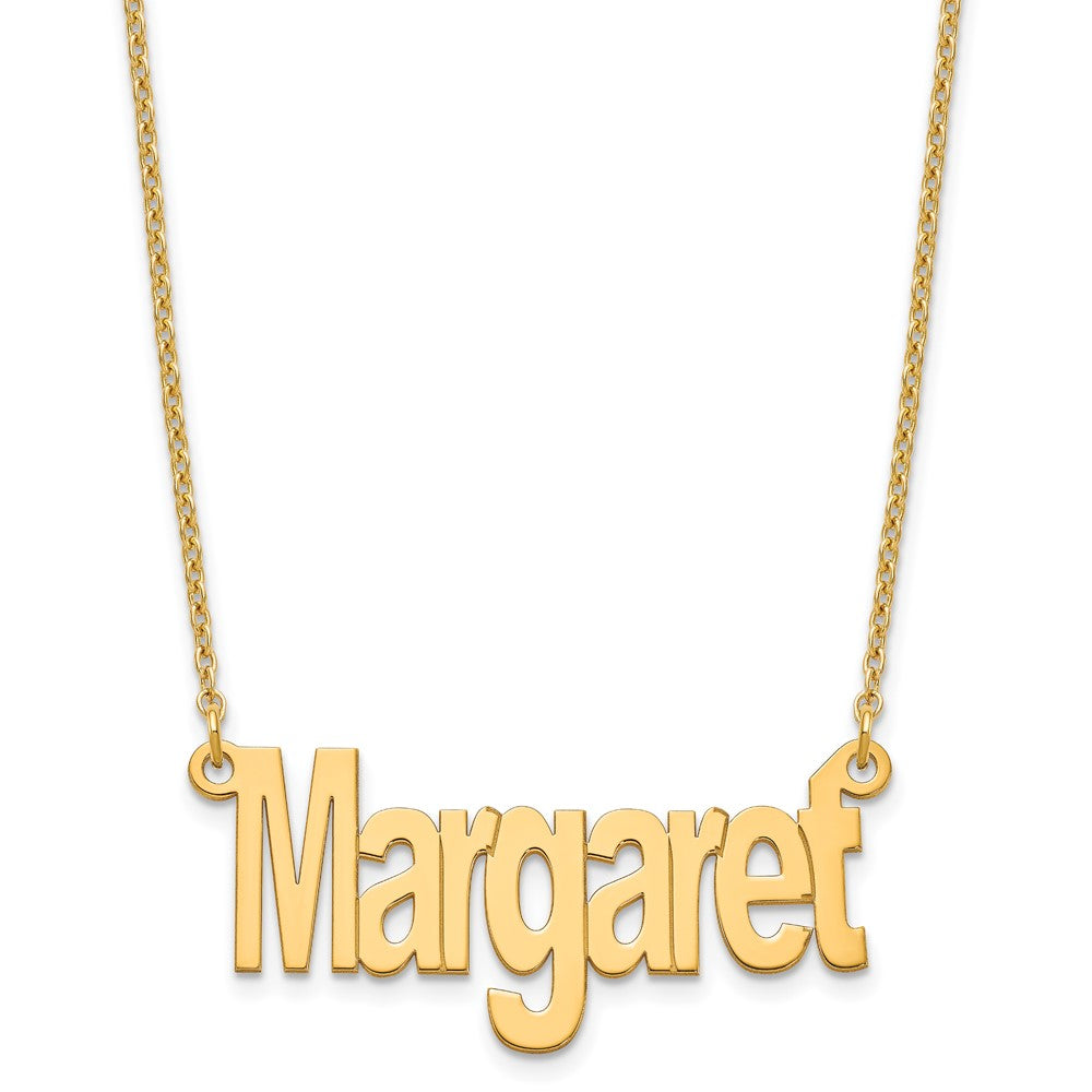Sterling Silver/Gold-plated Small Name Plate Necklace