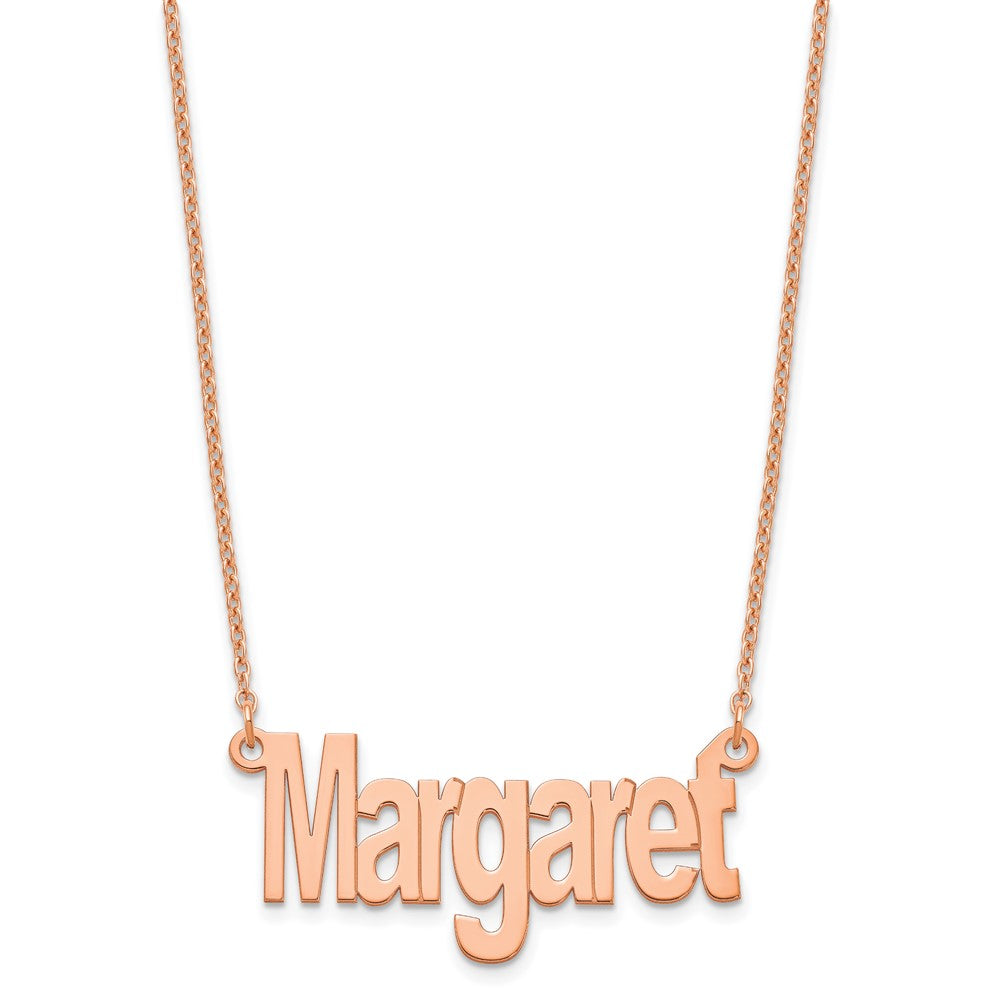 Sterling Silver/Rose-plated Small Name Plate Necklace