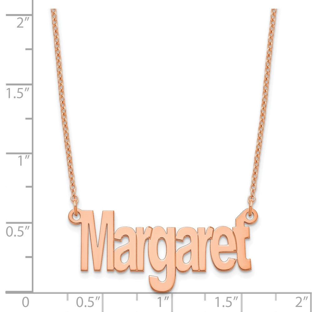 Sterling Silver/Rose-plated Small Name Plate Necklace