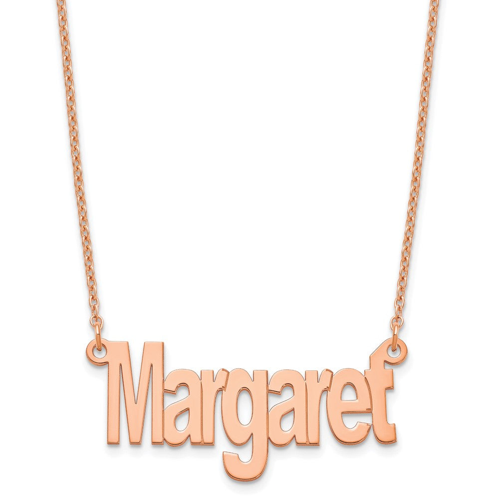Sterling Silver/Rose-plated Small Name Plate Necklace