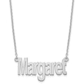 Sterling Silver/Rhodium-plated Small Name Plate Necklace