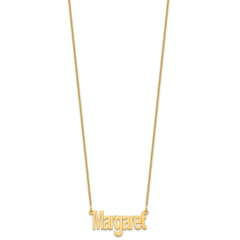 14k Yellow Gold Small Name Plate Necklace