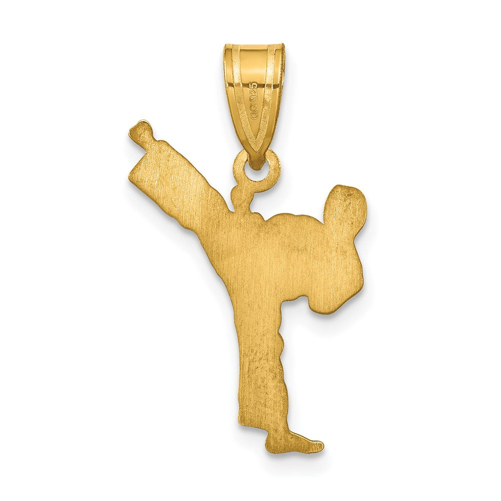 14k Yellow Gold Personalized Boy Karate Pendant