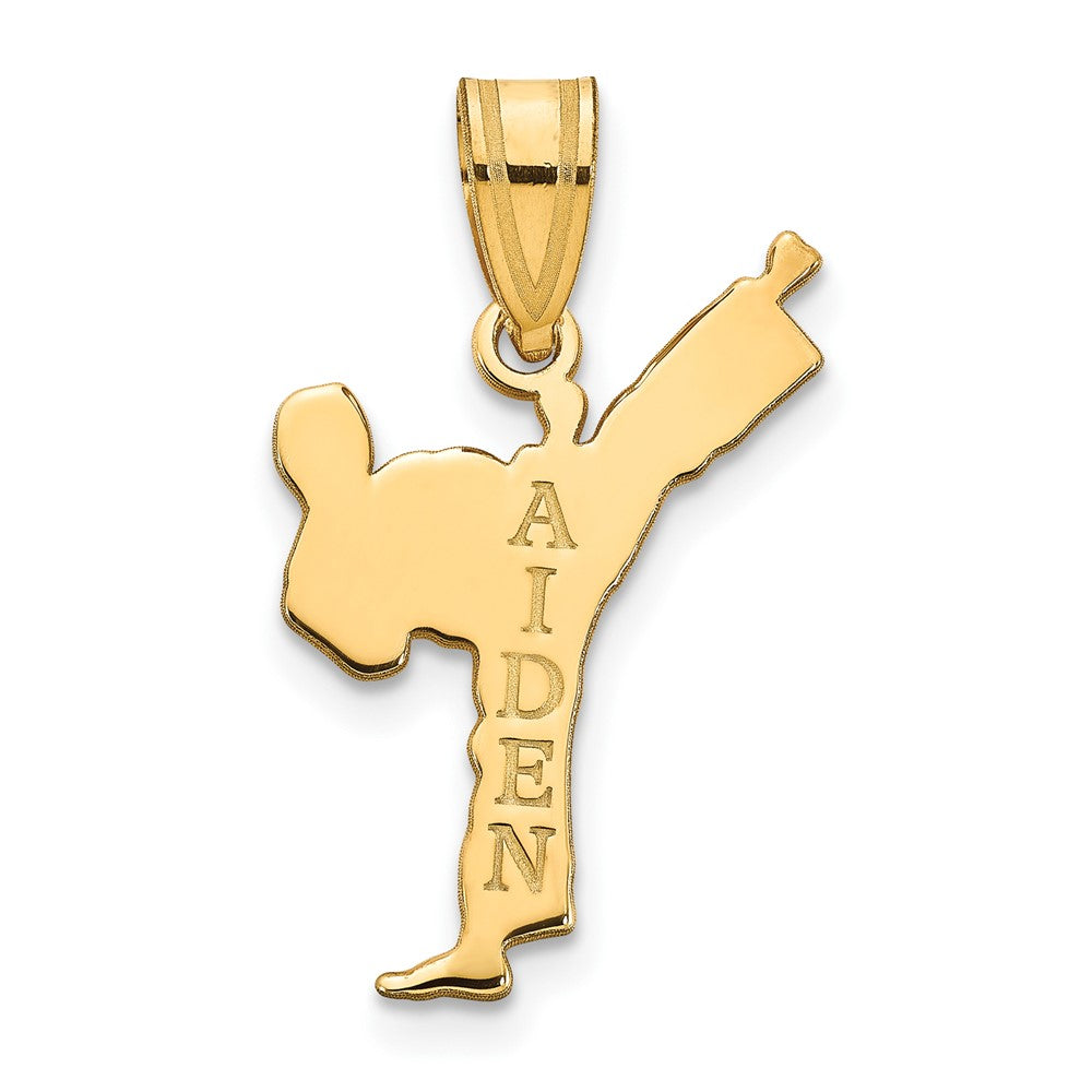 Sterling Silver/Gold-plated Personalized Boy Karate Pendant
