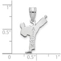 Sterling Silver/Rhodium-plated Personalized Boy Karate Pendant