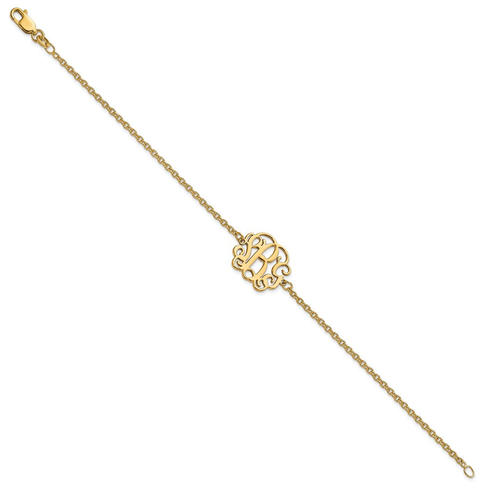 Sterling Silver/Rhodium-plated Monogram Bracelet