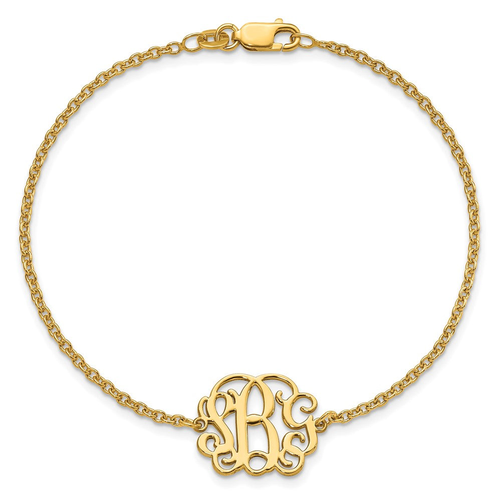Sterling Silver/Rhodium-plated Monogram Bracelet