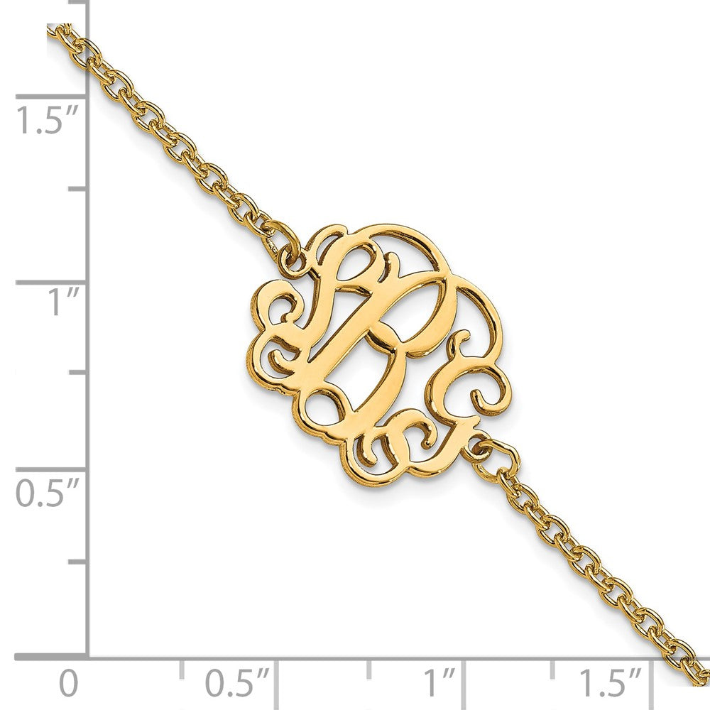 Sterling Silver/Rhodium-plated Monogram Bracelet