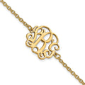 Sterling Silver/Rhodium-plated Monogram Bracelet