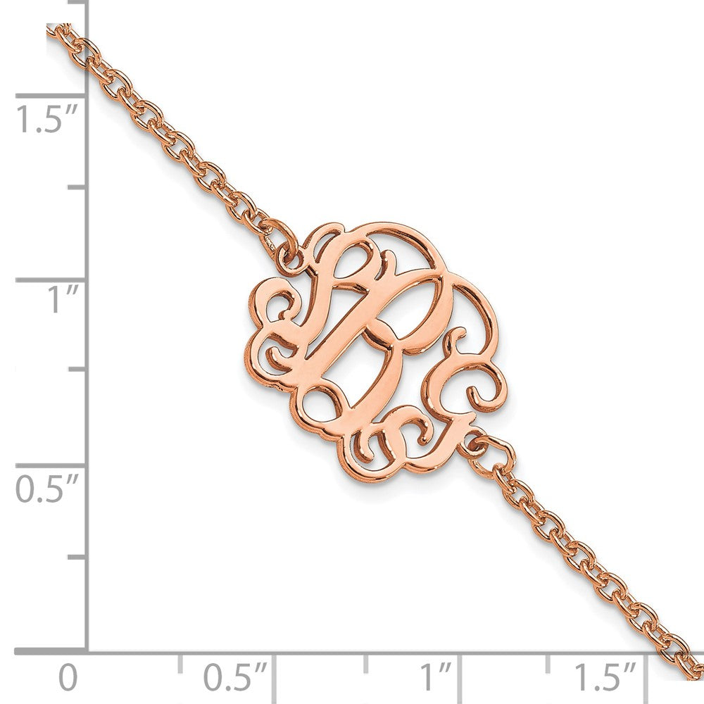 Sterling Silver/Rose-plated Monogram Bracelet