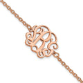 Sterling Silver/Rose-plated Monogram Bracelet