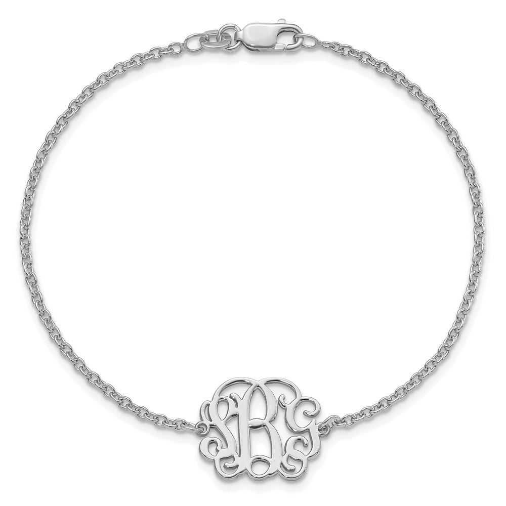 Sterling Silver/Rhodium-plated Monogram Bracelet