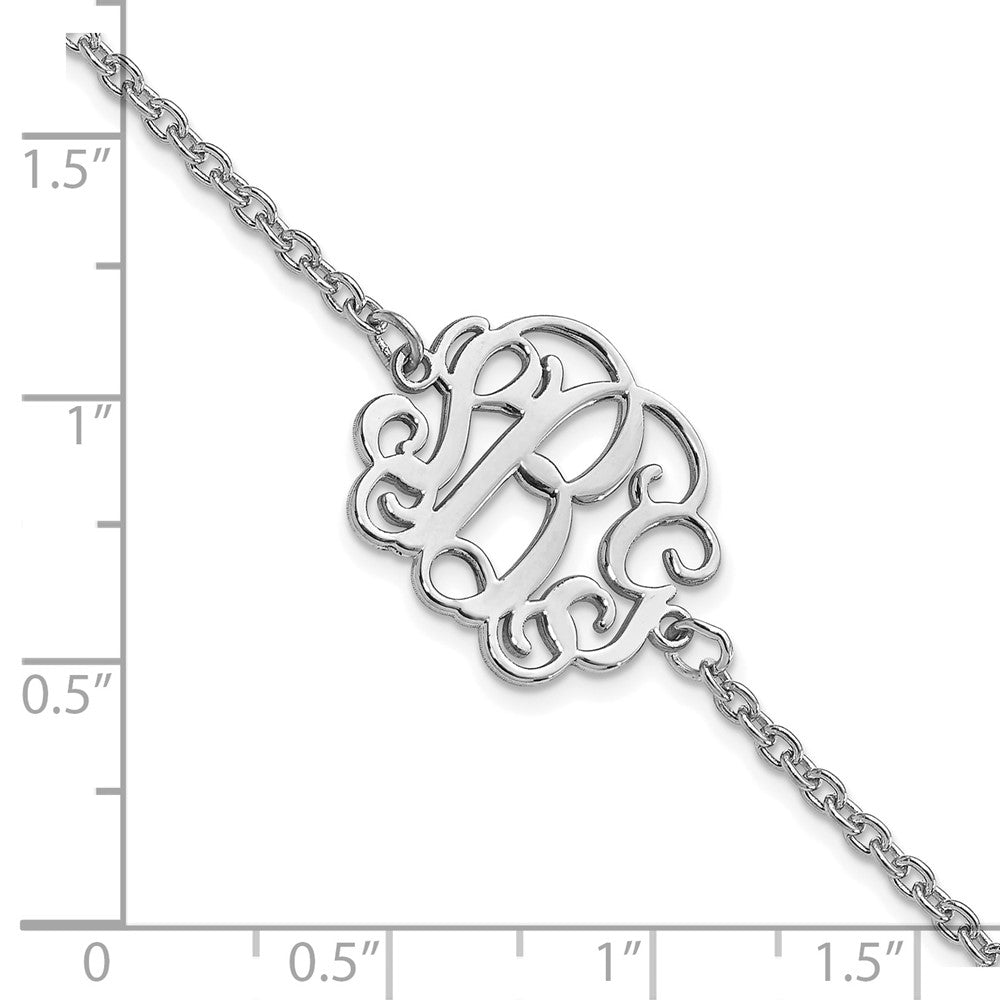Sterling Silver/Rhodium-plated Monogram Bracelet