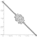 Sterling Silver/Rhodium-plated Etched Monogram Bracelet