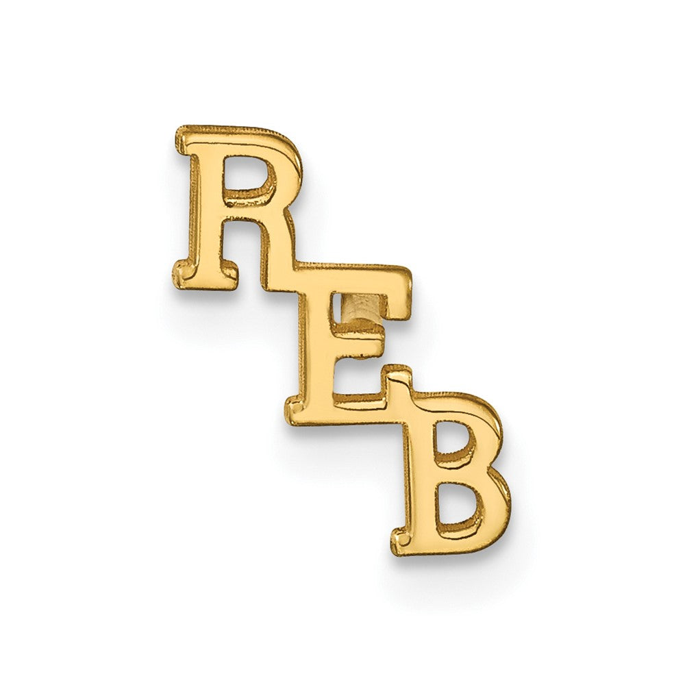 14k Yellow Gold Small cut-out Monogram Tie Tac