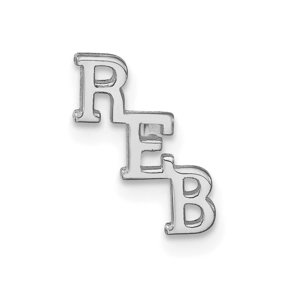 14k White Gold Small cut-out Monogram Tie Tac