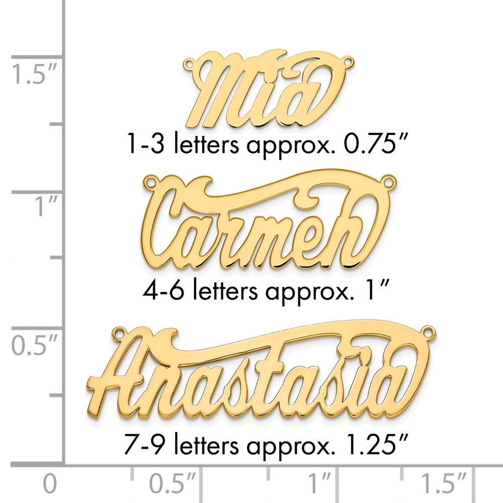 14k Yellow Gold Polished Name Plate