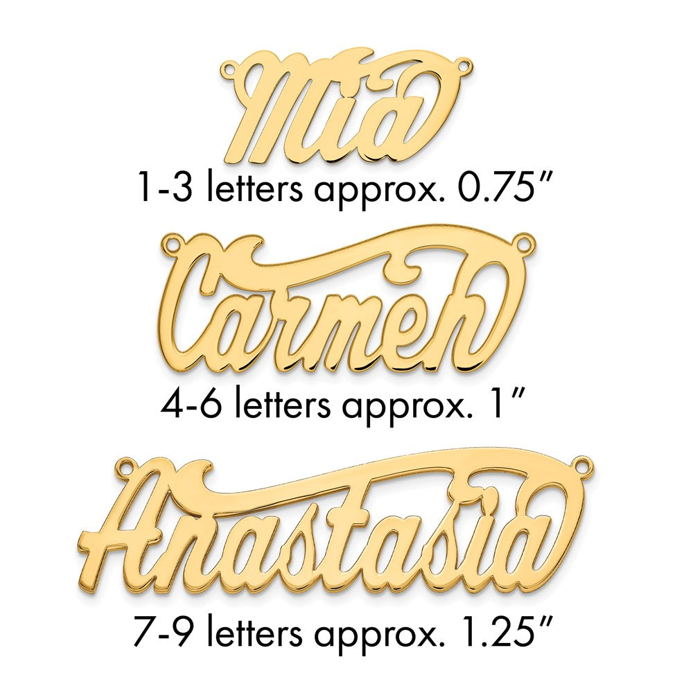 14k Yellow Gold Polished Name Plate