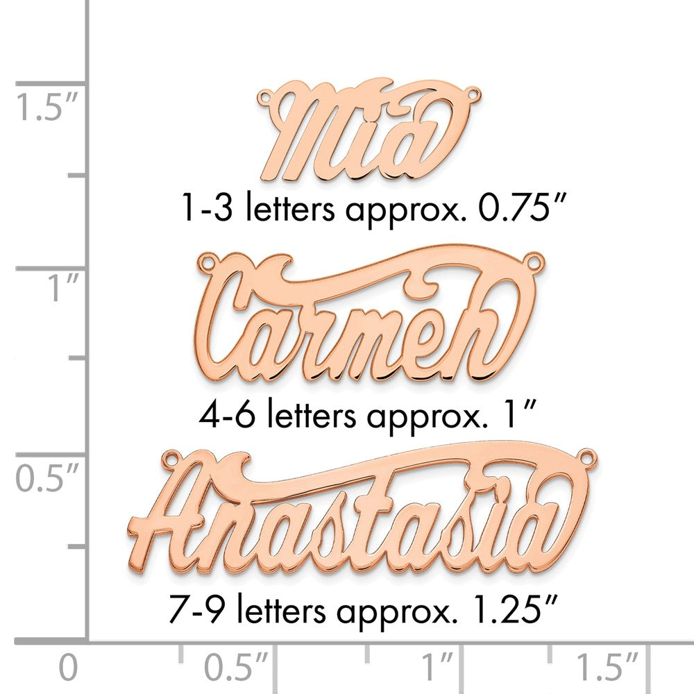 14k Rose Gold Polished Name Plate