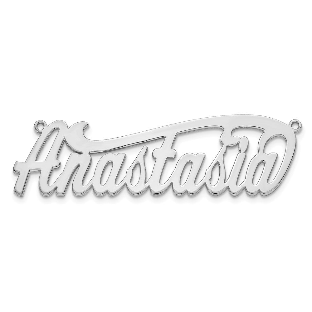 Sterling Silver/Rhodium-plated Polished Name Plate