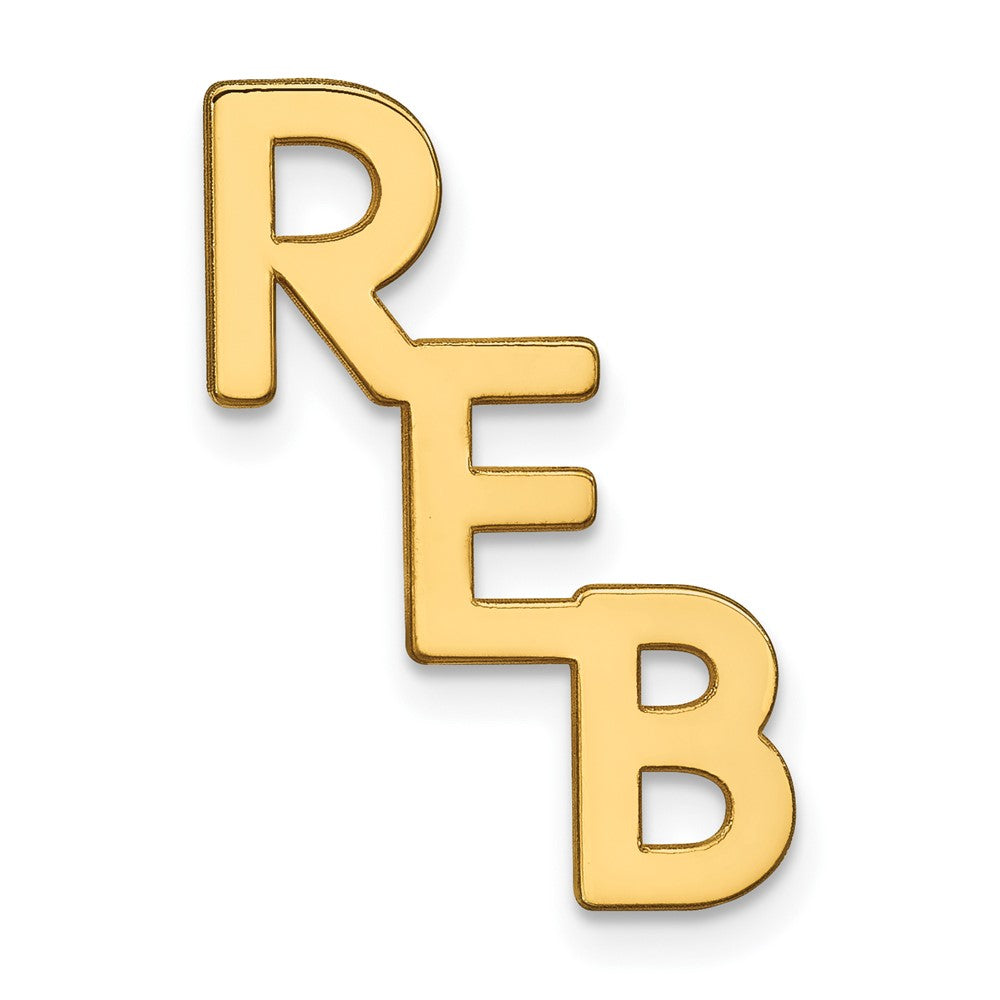 Sterling Silver/Gold-plated Large cut-out Monogram Tie Tac