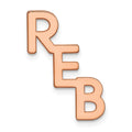 Sterling Silver/Rose-plated Large cut-out Monogram Tie Tac