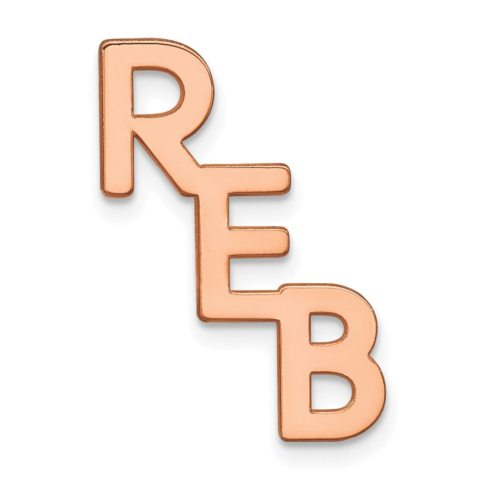 Sterling Silver/Rose-plated Large cut-out Monogram Tie Tac