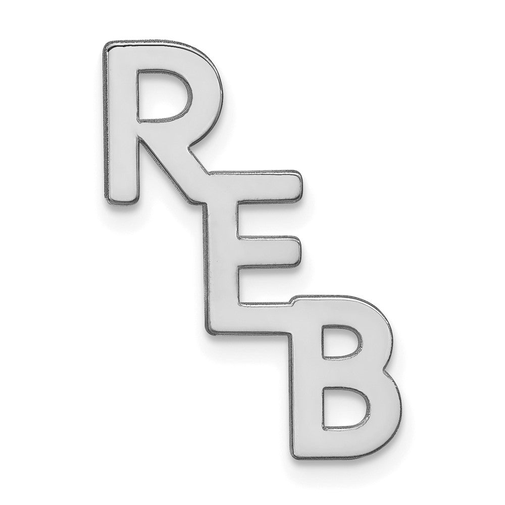 Sterling Silver/Rhodium-plated Large cut-out Monogram Tie Tac