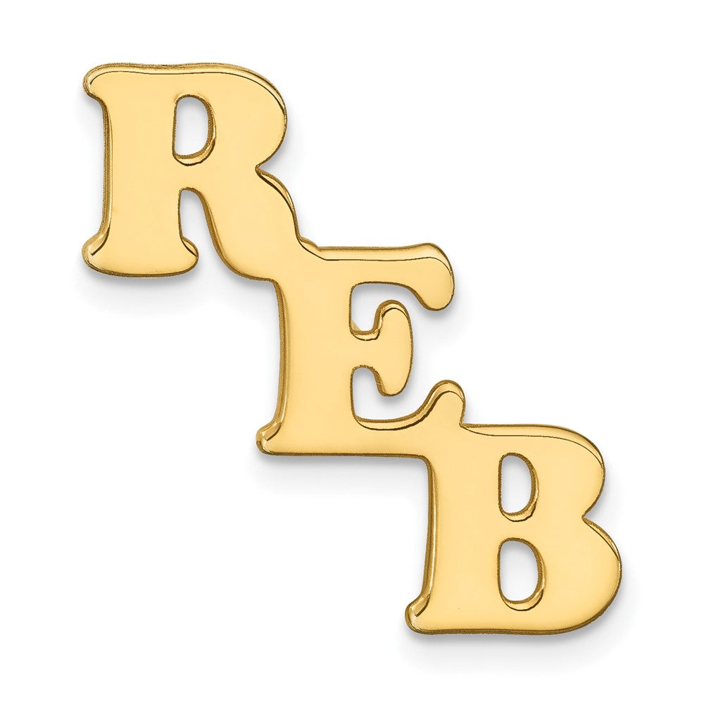 Sterling Silver/Gold-plated Large cut-out Monogram Tie Tac