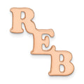 Sterling Silver/Rose-plated Large cut-out Monogram Tie Tac