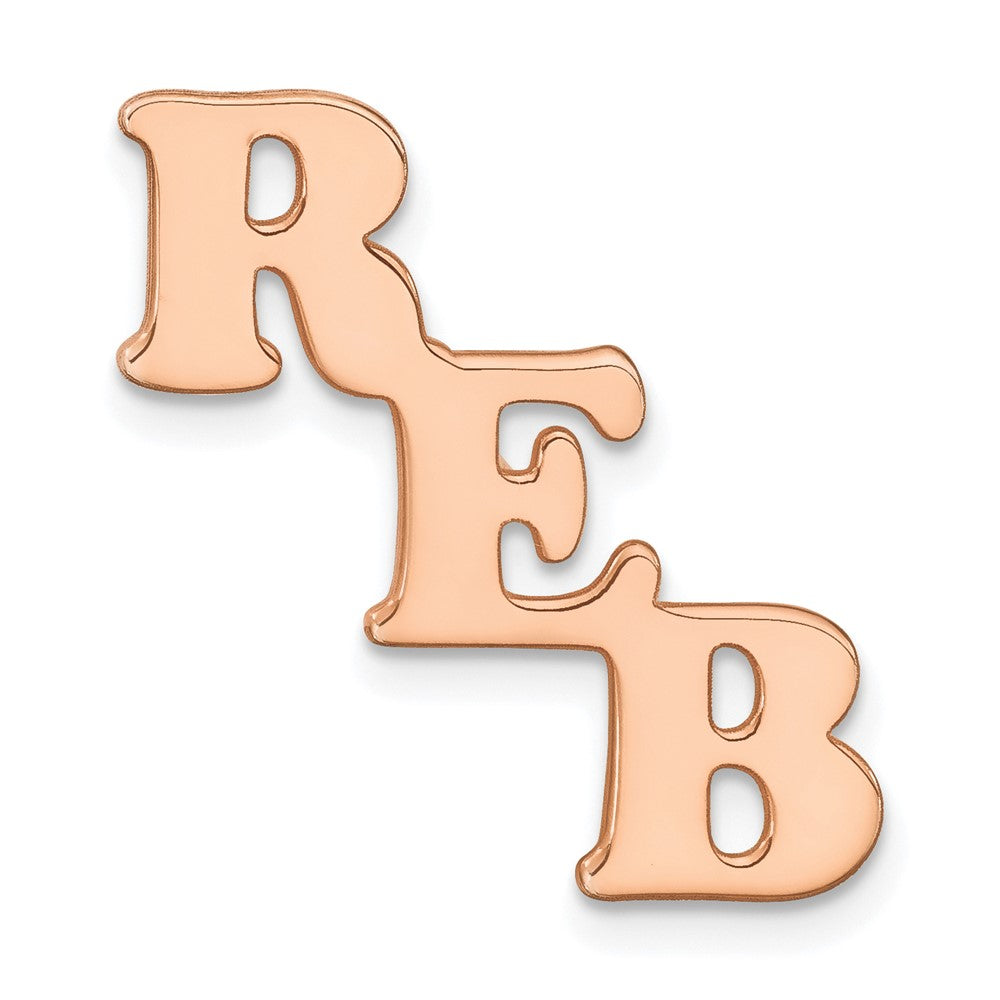 Sterling Silver/Rose-plated Large cut-out Monogram Tie Tac