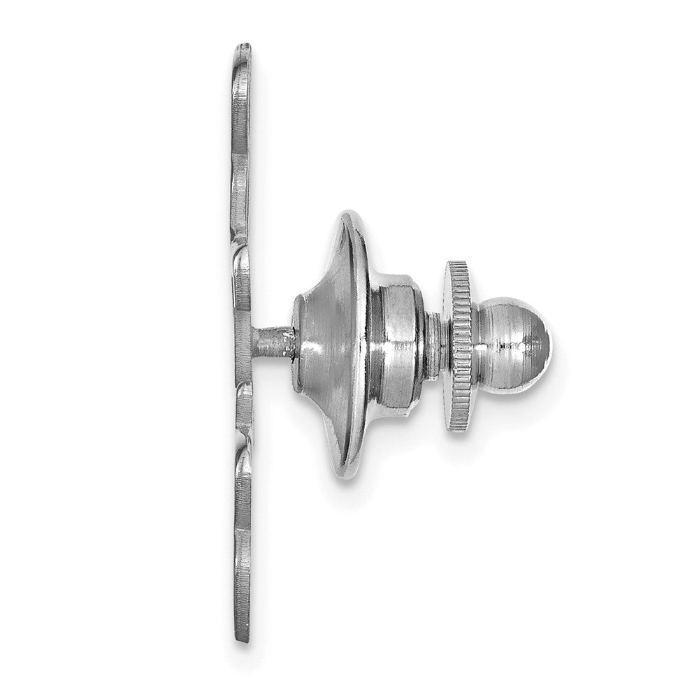 Sterling Silver/Rhodium-plated Large cut-out Monogram Tie Tac