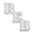 Sterling Silver/Rhodium-plated Large cut-out Monogram Tie Tac