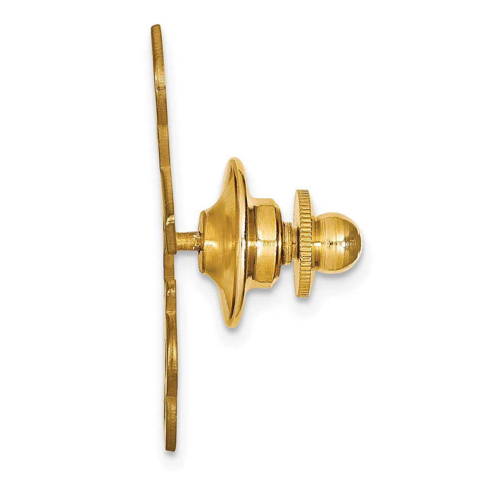 14k Yellow Gold Large cut-out Monogram Tie Tac
