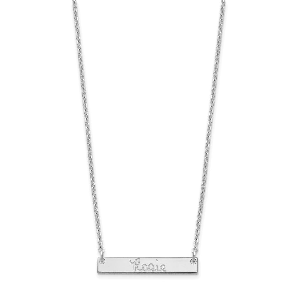 Sterling Silver/Rhodium-plated Small Signature Bar Necklace