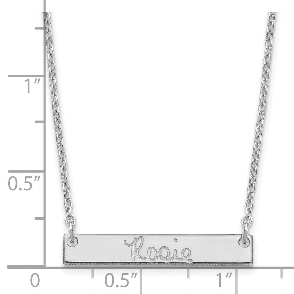 Sterling Silver/Rhodium-plated Small Signature Bar Necklace