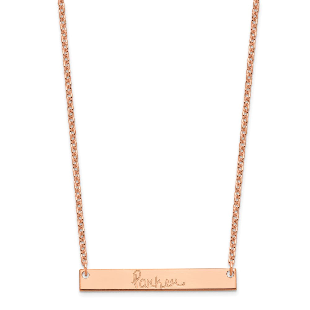 Sterling Silver/Rose-plated Medium Signature Bar Necklace
