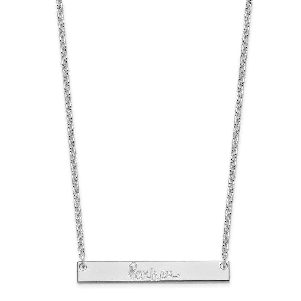 Sterling Silver/Rhodium-plated Medium Signature Bar Necklace