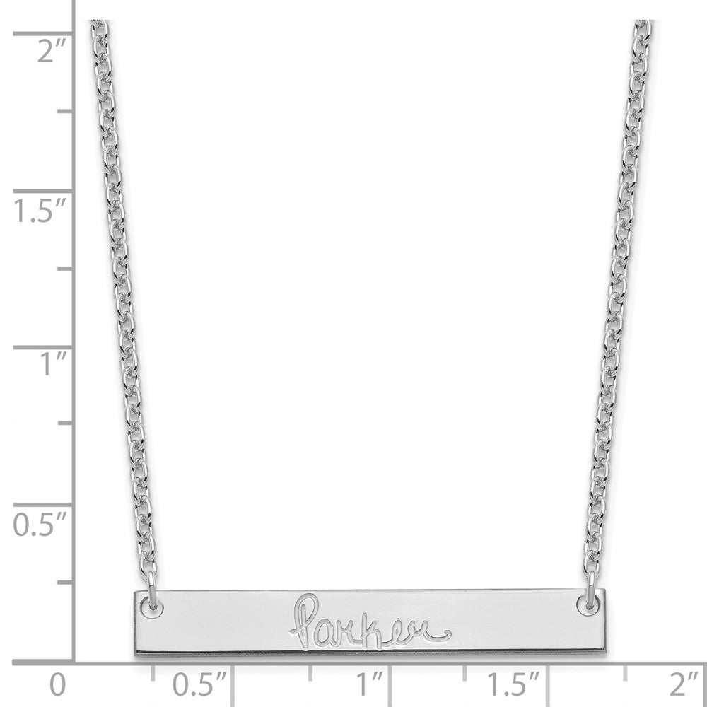 Sterling Silver/Rhodium-plated Medium Signature Bar Necklace